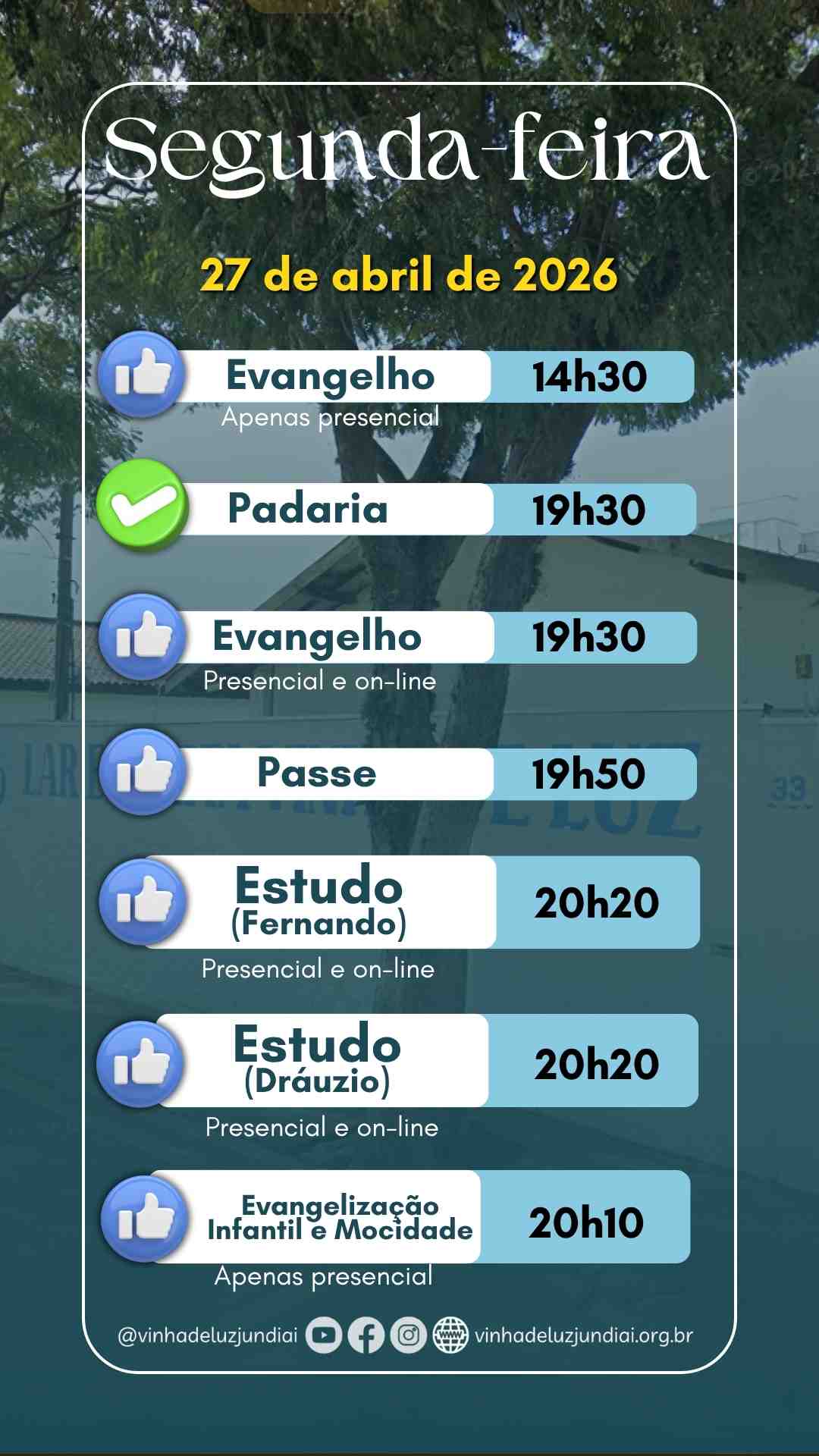 Agenda da segunda-feira